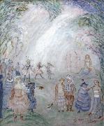 James Ensor Flowered Figures oil on canvas